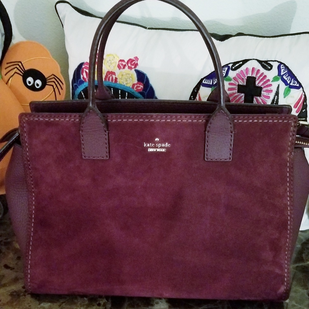 Kate Spade Burgandy Wine Satchel Dunne Lane NWOT'S